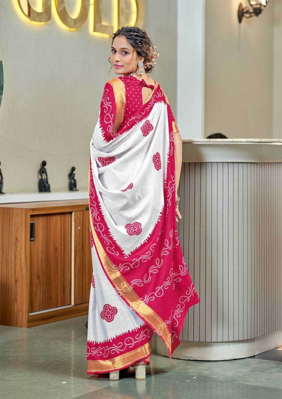 Bandhani Printed Cotton Sarees - MYLUXURY LANE ENTERPRISE
